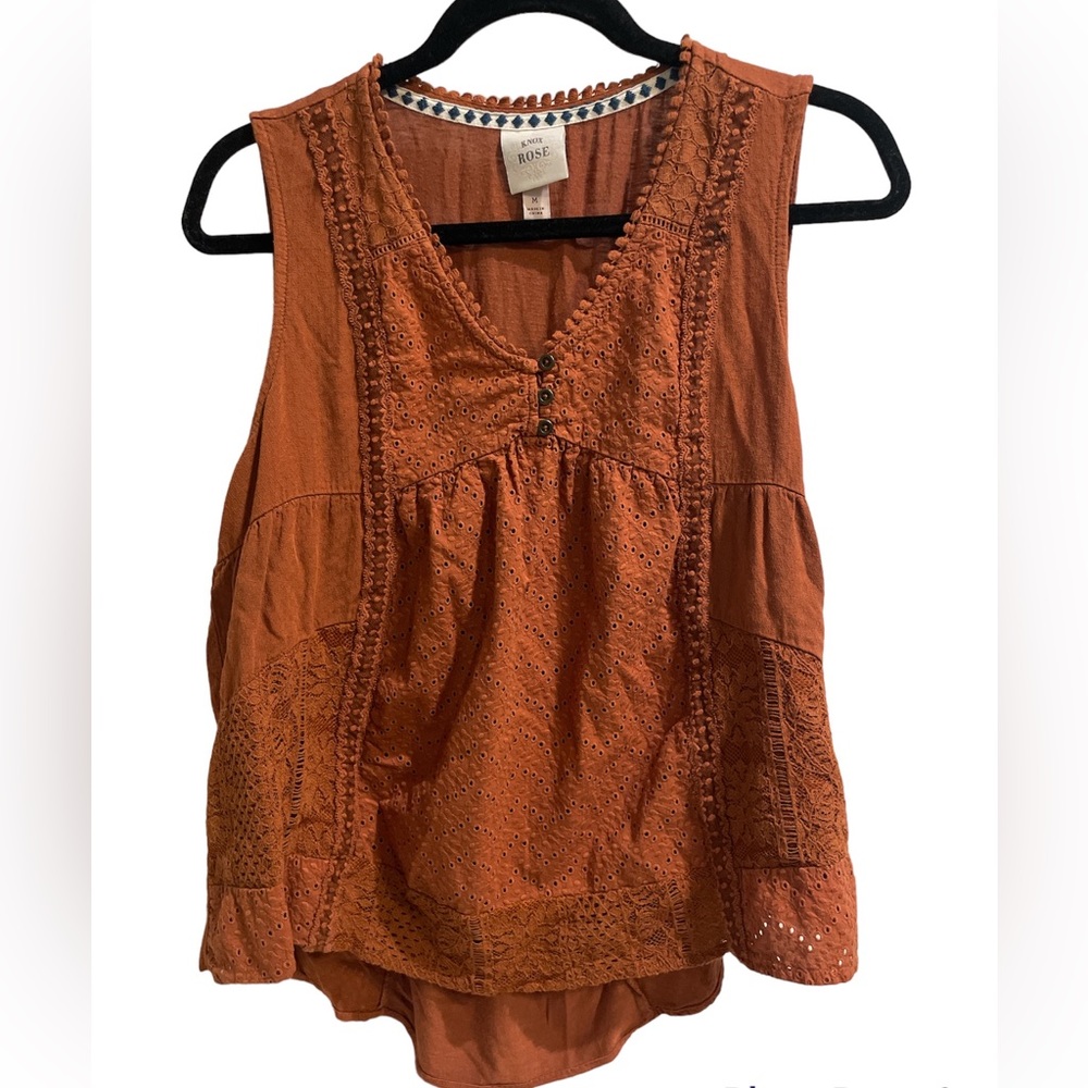 Knox Rose Burnt Orange Tank Top
